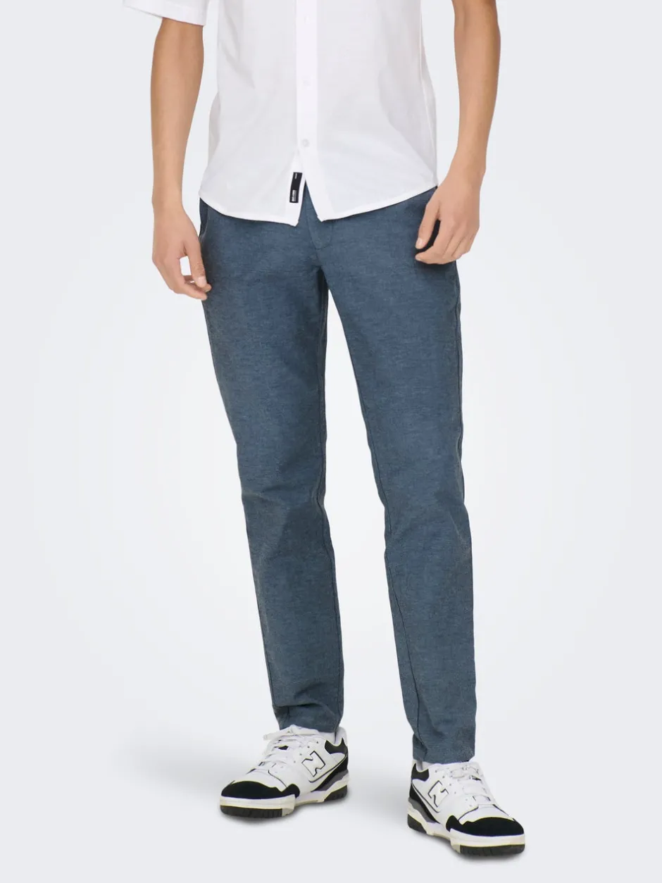 Discount ONSMARK Tapered fit Hør Chinobukser Bukser