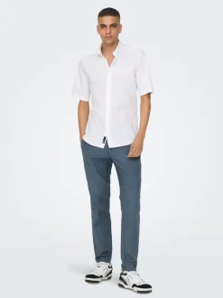 Discount ONSMARK Tapered fit Hør Chinobukser Bukser
