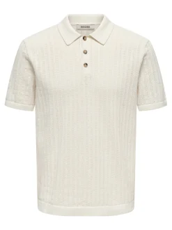 Outlet ONSMOON Strikket poloshirt Strik|T-Shirts