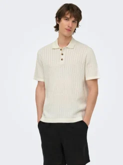 Outlet ONSMOON Strikket poloshirt Strik|T-Shirts