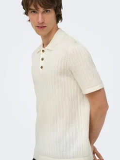 Outlet ONSMOON Strikket poloshirt Strik|T-Shirts