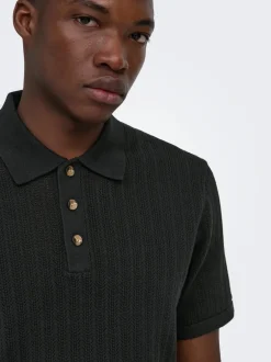 ONSMOON Strikket poloshirt Strik|T-Shirts