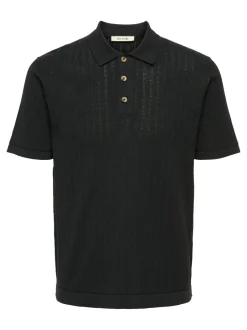 ONSMOON Strikket poloshirt Strik|T-Shirts