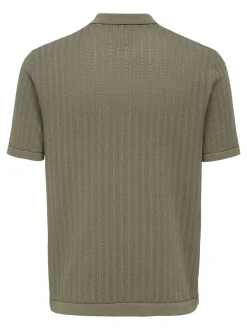 ONSMOON Strikket poloshirt Strik|T-Shirts