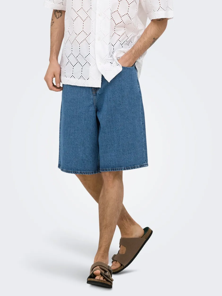 New ONSREMI Mid rise Wide leg fit Shorts Shorts
