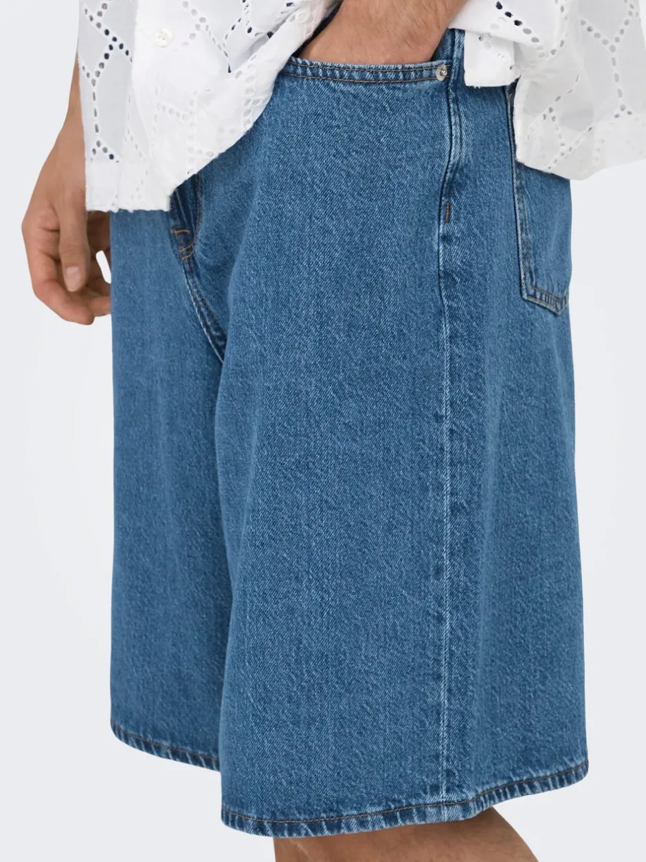 New ONSREMI Mid rise Wide leg fit Shorts Shorts