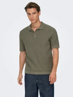 Best ONSTONY Strikket poloshirt Strik|T-Shirts
