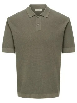 Best ONSTONY Strikket poloshirt Strik|T-Shirts