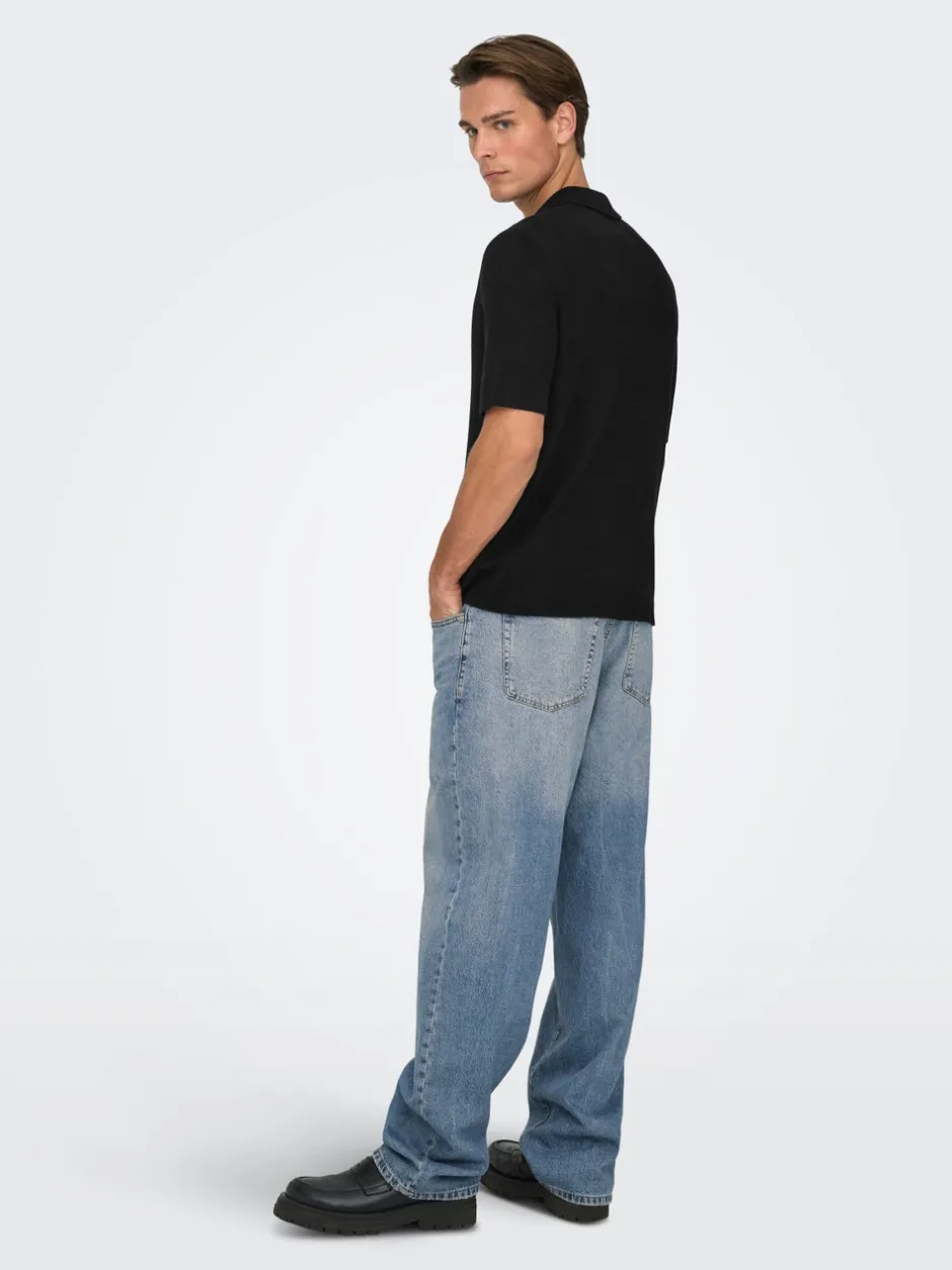Best ONSTRAVIS Strikket poloshirt Strik