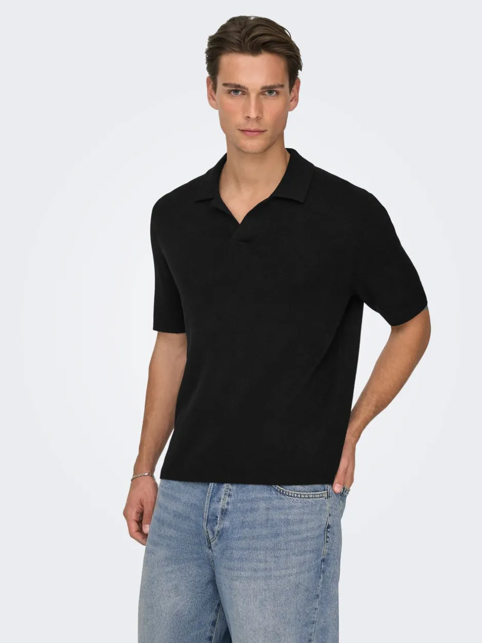 Best ONSTRAVIS Strikket poloshirt Strik