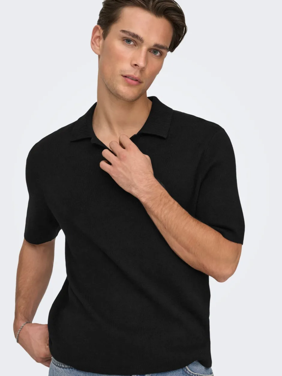 Best ONSTRAVIS Strikket poloshirt Strik