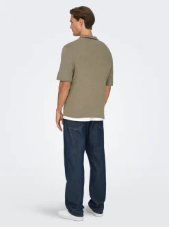 New ONSTRAVIS Strikket poloshirt Strik