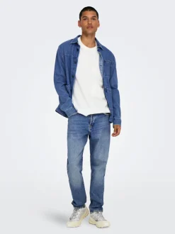 Discount ONSYOKE Mellemhøj talje Cropped fit Jeans Jeans|Jeans