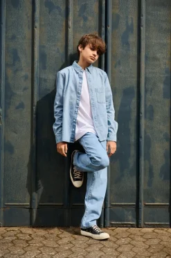 Clearance OSJFADE Mid rise Loose fit Jeans Børn Tøj·Denim|Tøj·Jeans