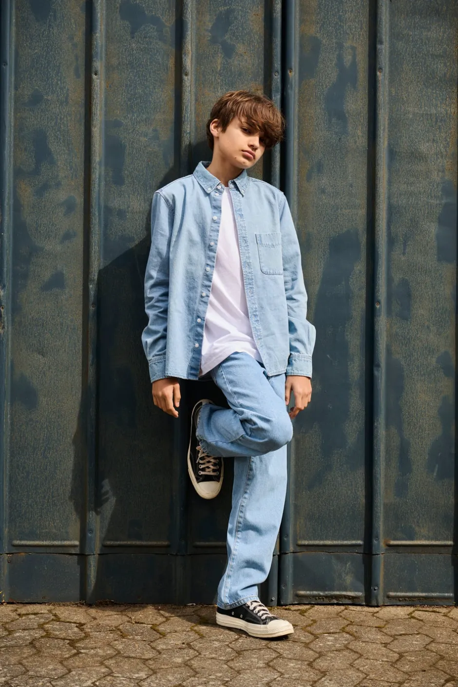 Clearance OSJFADE Mid rise Loose fit Jeans Børn Tøj·Denim|Tøj·Jeans