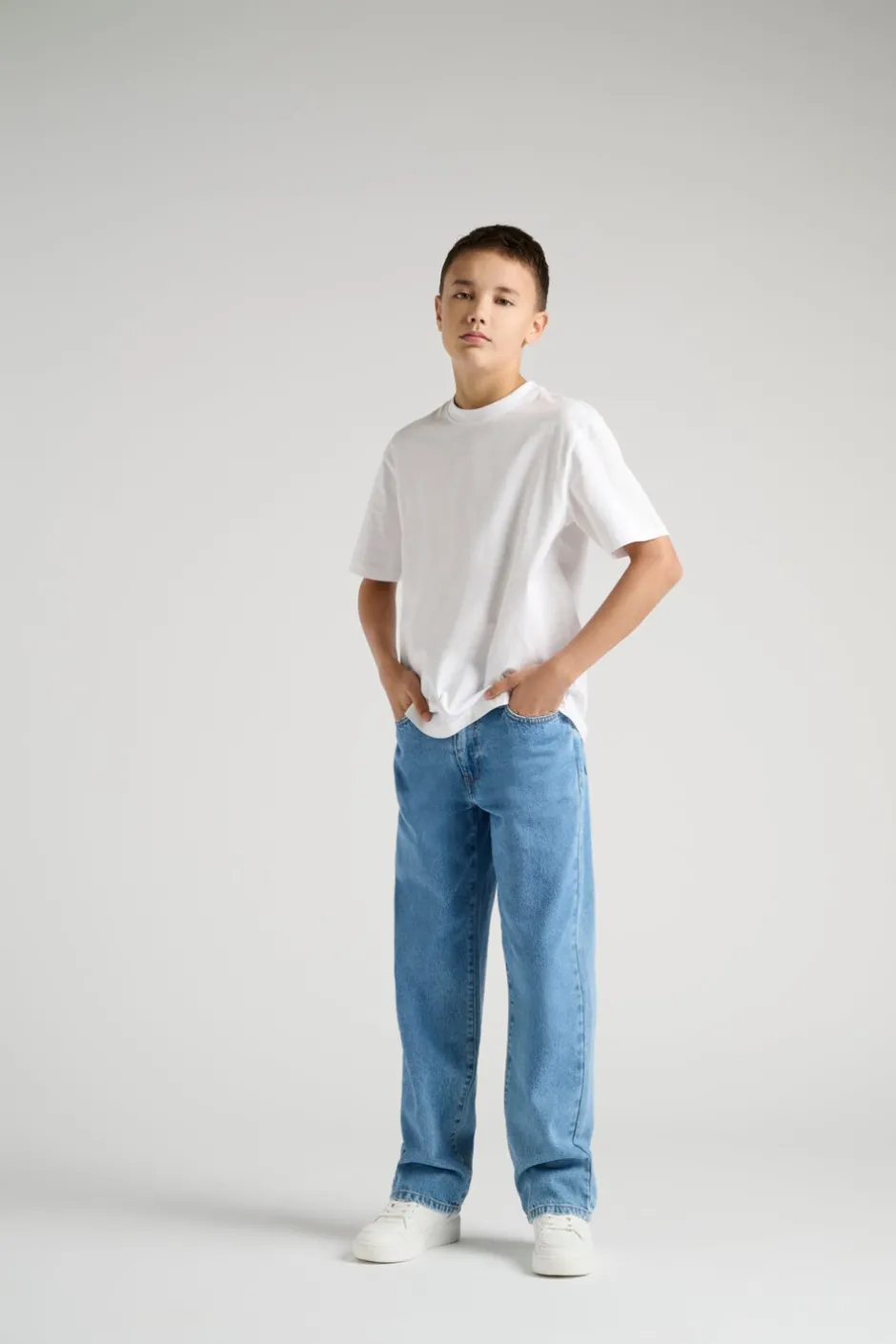 Clearance OSJFADE Mid rise Loose fit Jeans Børn Tøj·Denim|Tøj·Jeans